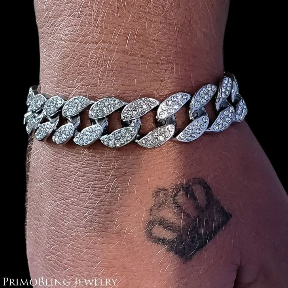 Iced out Hip Hop Cuban Link Bracelet
